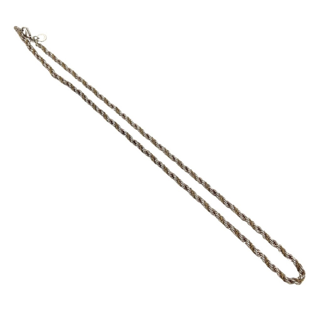 TIFFANY&Co. Tiffany Twist Chain Necklace, Sterling Silver 925, 18K Yellow Gol...